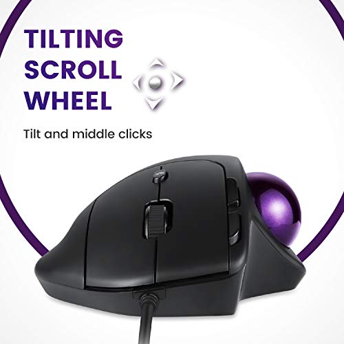 Perixx PERIMICE-520 Wired Ergonomic Trackball Mouse – 8 Programmable Buttons, Adjustable 0°/10°/20° Angle, 400/1600 DPI Optical, Sculpted Palm Support – Black - Image 4