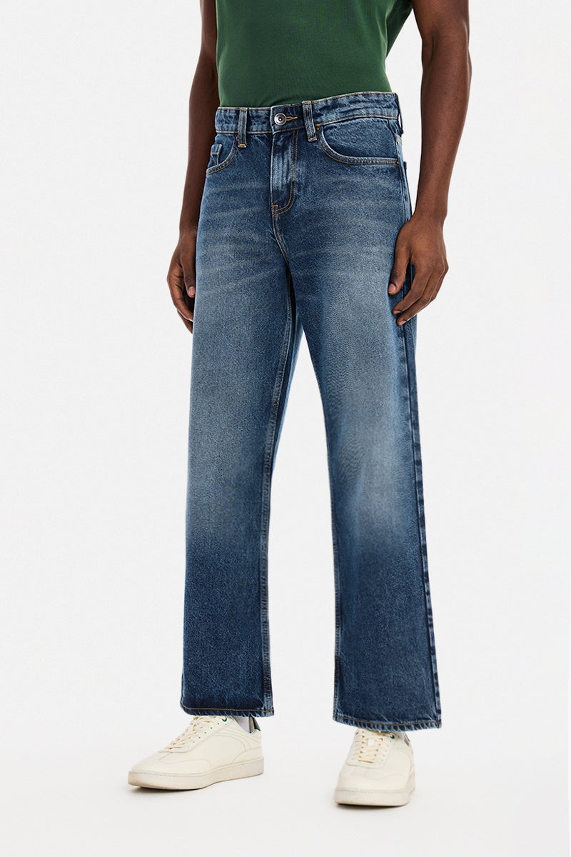 SNITCH Blue Solid Loose Fit Casual Jeans - Image 3