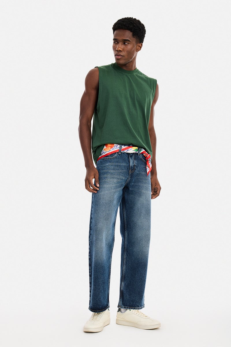 SNITCH Blue Solid Loose Fit Casual Jeans - Image 5