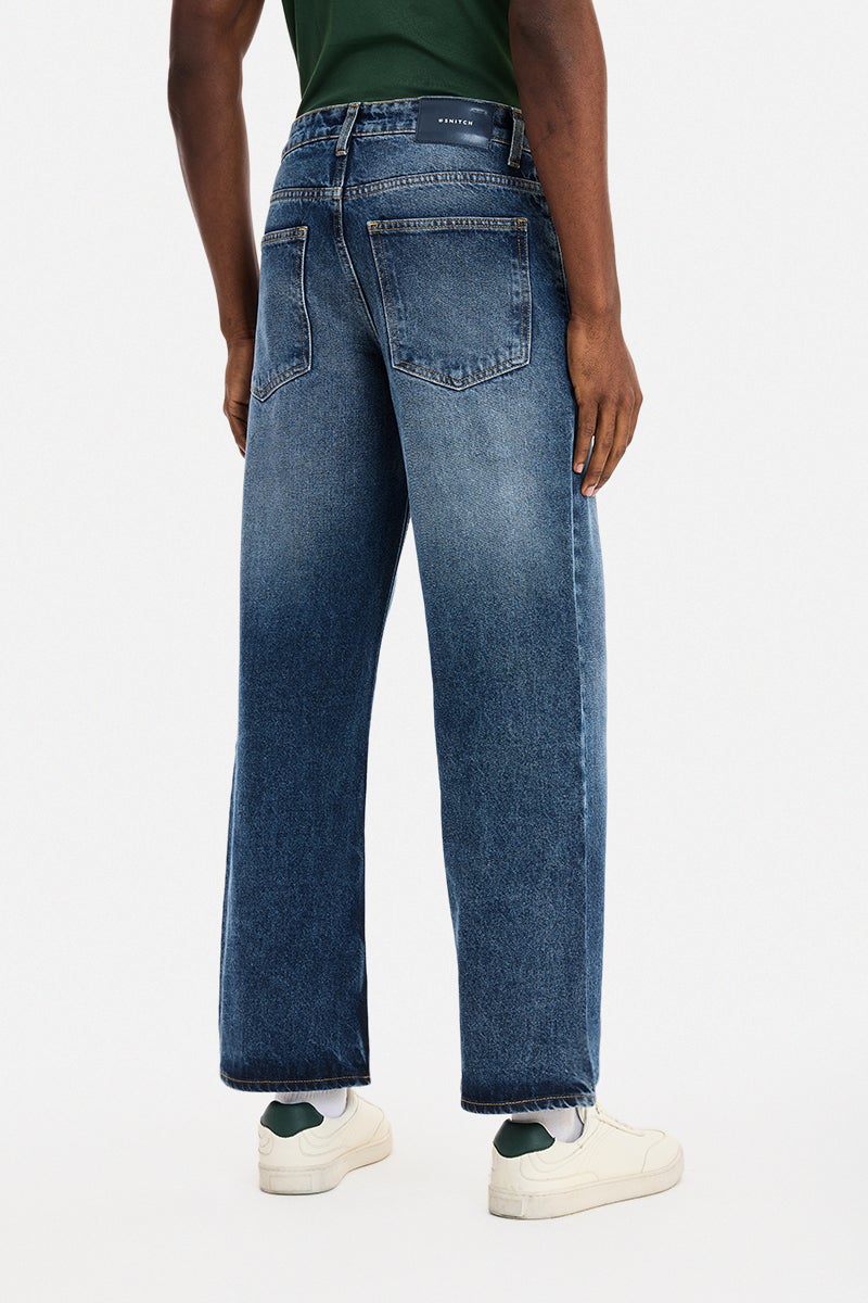 SNITCH Blue Solid Loose Fit Casual Jeans - Image 4