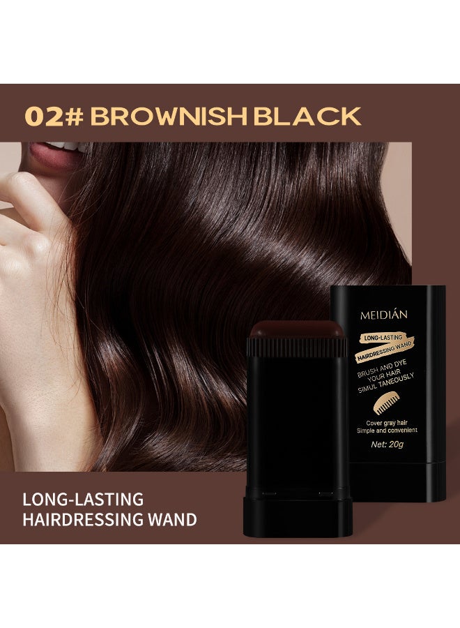 Meidián Portable Hair Dye Stick - Temporary Gray Coverage | Disposable Plant Safe Hairdressing Stick, Easy Application, Quickly Coloring without Damaging Scalp Hair Color, Long-Lasting, Fill Color at Any Time for All Hair Types (01# Black+02# Brownish Black+03# Coffee Color) - Image 3