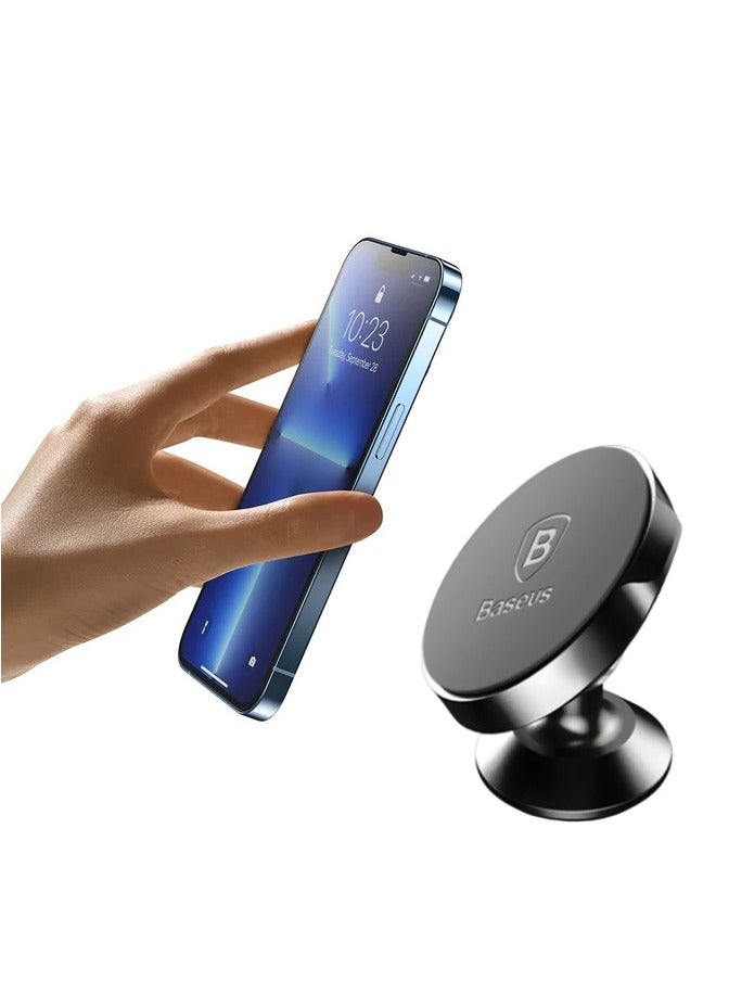 بيسوس حامل هاتف السيارة حامل هاتف مغناطيسي للوحة قيادة السيارة، حامل لاصق للسيارة، حامل مغناطيسي للهاتف متوافق مع iPhone 15/14/13 Galaxy S23 S22 (لا يدعم Magsafe) أسود - Image 1