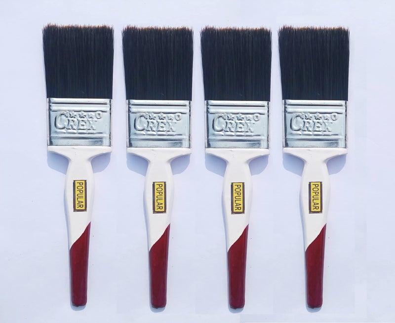Crex Popular 2 inch 100% Brownish Bristle Painting Brush for Oil, Enamel, Watercolor Paint, and Canvas Painting, Set of 4 Pcs (4) - Image 1