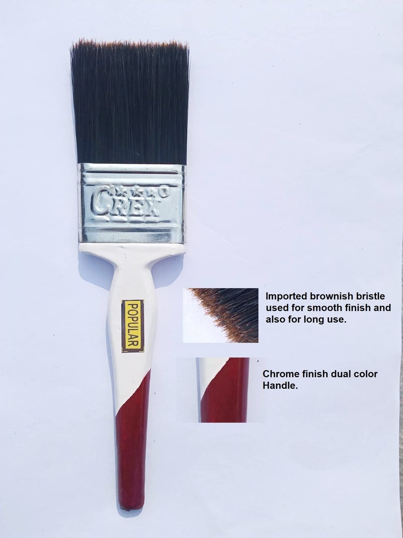 Crex Popular 2 inch 100% Brownish Bristle Painting Brush for Oil, Enamel, Watercolor Paint, and Canvas Painting, Set of 4 Pcs (4) - Image 2