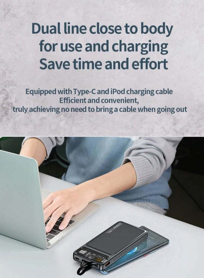 يلينكين Y-Linkin 20000mAh PD65 سريع الشحن بنك الطاقة مع كابل مزدوج نوع-C / البرق المحمولة الشحن الطاقة فوق الشحن حماية البطارية البوليمر لآيفون / أندرويد - Image 3