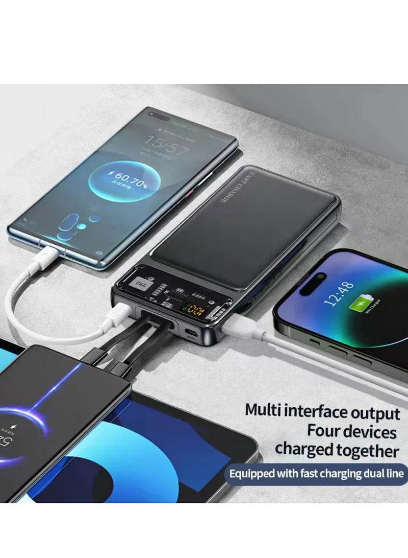 يلينكين Y-Linkin 20000mAh PD65 سريع الشحن بنك الطاقة مع كابل مزدوج نوع-C / البرق المحمولة الشحن الطاقة فوق الشحن حماية البطارية البوليمر لآيفون / أندرويد - Image 5