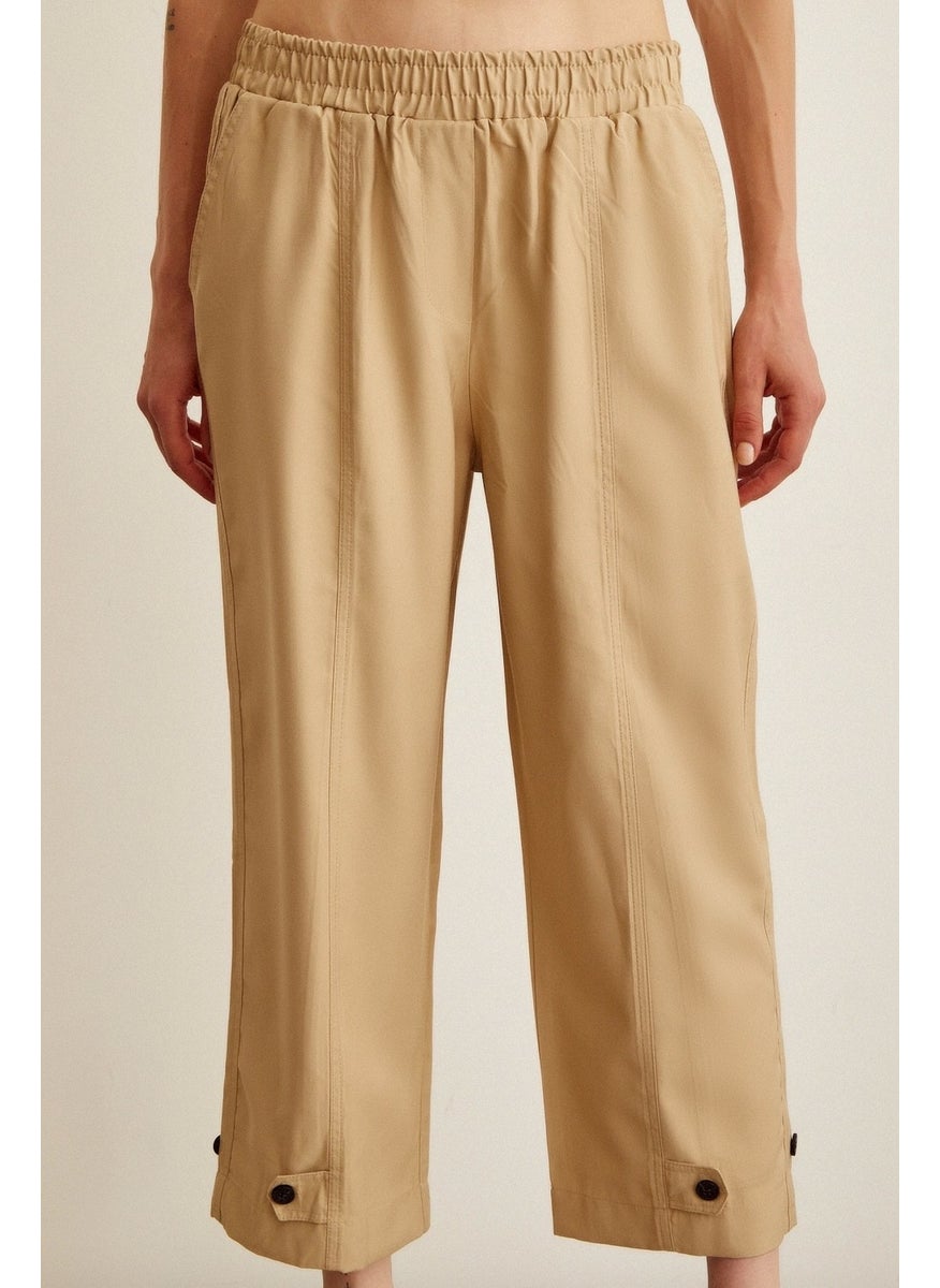 Never More Elastic Casual Trousers Beige  - Image 5