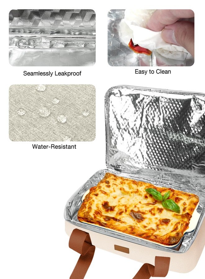 Vuudh Casserole Carrier Bag, Double Deckered Insulated Food Bag for 2 Dishes, Hot Cold Lasagna Holder Tote for Picnic, Potluck, Travel - Image 4