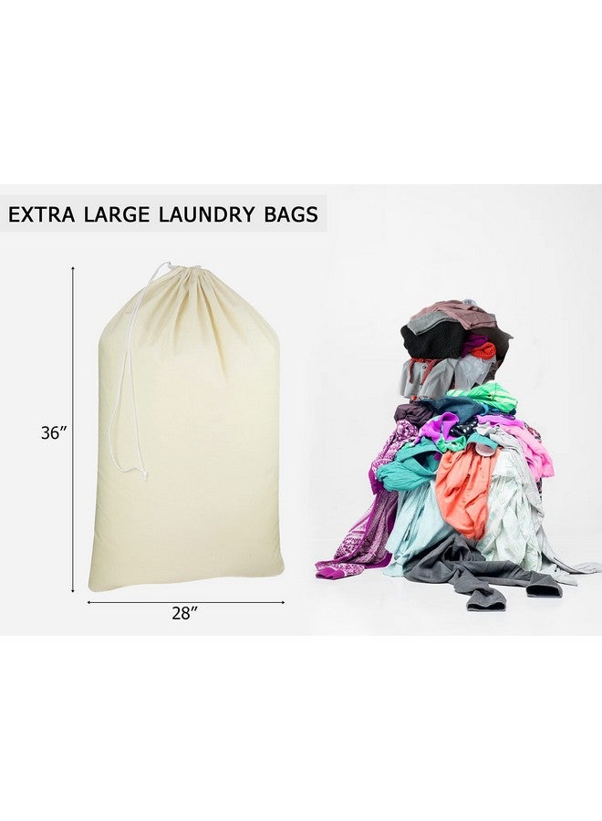 COTTON CRAFT Extra Large Laundry Bags -4 Pack Heavy Duty Durable Cotton Canvas Drawstring Closure Washable Laundry Bag - Back to School Travel College Dorm Basket Liner Clothes Organizer - XL 28 x 36 - Image 4