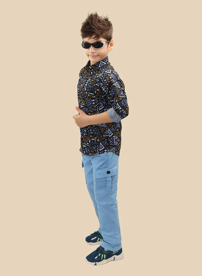 Ts Trends Ts Trends Printed Buttoned Shirt and Pant Set