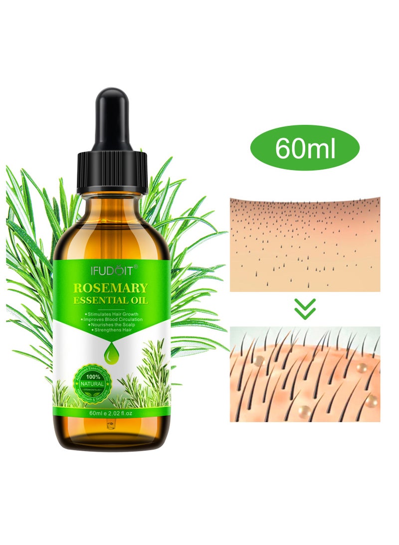 IFUDOIT 60ml Rosemary Essential Oil for Hair Growth Pure Organic Rosemary Oil for Dry Damaged Hair and Growth Hair Scalp Oil Pure and Natural Premium Quality Oil Hair Loss Treatment Oil for Men and Women - Image 4