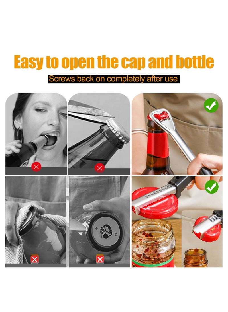 Generic - Adjustable Jar Opener for Weak Hands, Multifunctional Portable Jar Lid Gripper, Stainless Steel Can Opener for Home Kitchen Gadgets, for Most Jar Lid Sizes, Kitchen Canning Tools for Seniors - 2 Pack - Image 1