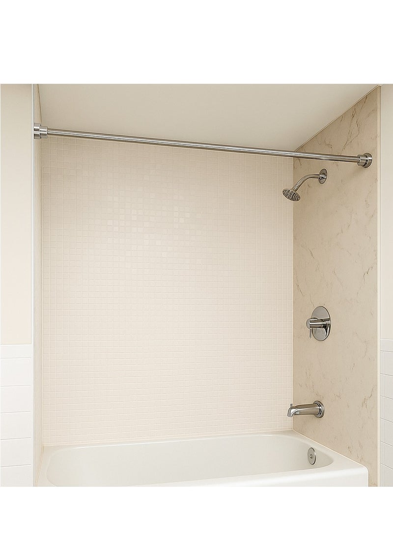 Bluejw Stainless Steel Spring Perforated Shower Curtain Rod Telescopic Rod Curtain Hanging Rod 100cm - Image 2