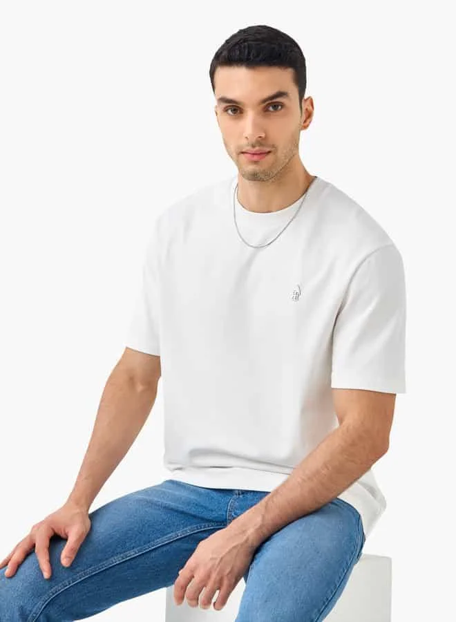 Emperor Emperor Logo Print Round Neck T-shirt with Short Sleeves