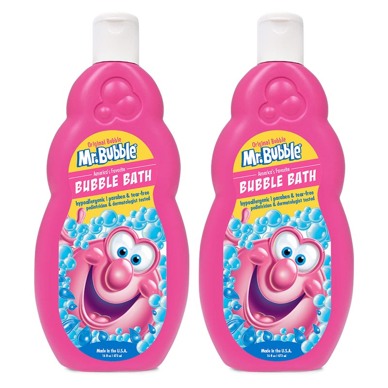 Mr. Bubble Original Bubble Bath - Great for Your Baby, Kids, and Adults - Hypoallergenic, Tear Free Bubble Bath Solution (2 Bottles, 16 fl oz Each)
