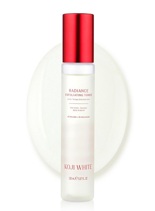 Koji White Exfoliating Toner for Face, 5% PHA BHA Toner | 2% Niacinamide, Kojic Acid & Hyaluronic Acid | Hydrating & Soothing Facial Toner | Unscented for Sensitive Skin, Vegan Skincare, 5.07 Fl Oz - Image 1