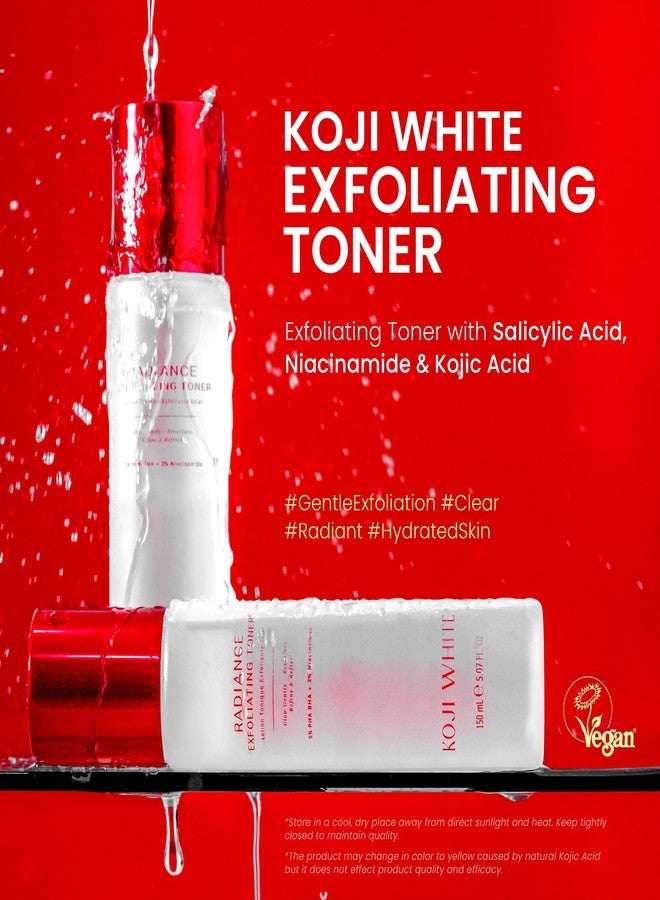 Koji White Exfoliating Toner for Face, 5% PHA BHA Toner | 2% Niacinamide, Kojic Acid & Hyaluronic Acid | Hydrating & Soothing Facial Toner | Unscented for Sensitive Skin, Vegan Skincare, 5.07 Fl Oz - Image 2