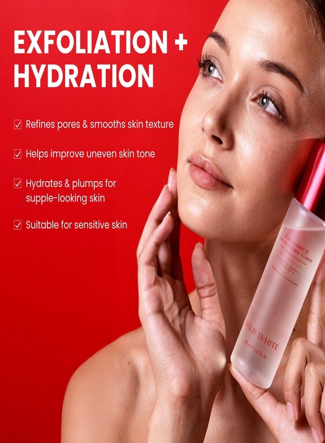 Koji White Exfoliating Toner for Face, 5% PHA BHA Toner | 2% Niacinamide, Kojic Acid & Hyaluronic Acid | Hydrating & Soothing Facial Toner | Unscented for Sensitive Skin, Vegan Skincare, 5.07 Fl Oz - Image 4