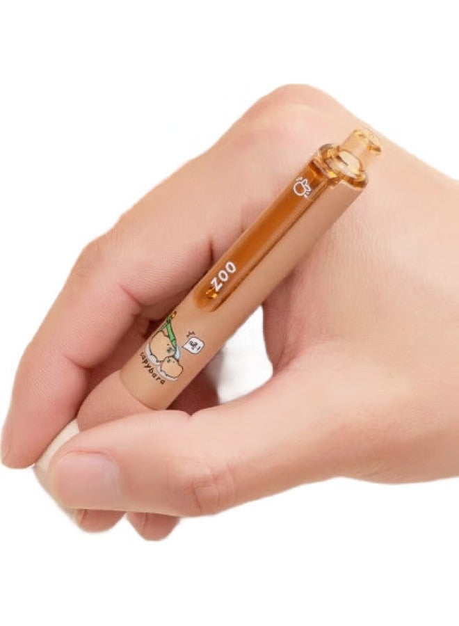 Lopet Capybara Pocket Pen, Stylish Retractable Gel Pen, St Tip, Quick-Drying, Exam Pen, European-Style Signature Pen, For Primary And Middle School Students, Black Ink Pen, Lt-1361 - Image 1