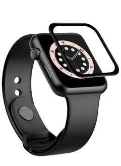 HEXABEX 2pc Pack Apple Watch SE 44mm Screen Protector, Full Cover 3D Screen Protector for Apple Watch SE/6/5/4 44MM Black/Clear  - Image 1