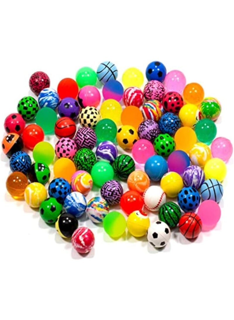 50 Pcs Bouncy Balls, Bowling Bounce Balls, Assorted Colorful Bouncy Balls Mixed Pattern, 28mm High Bouncing Balls, Lightweight, Easy To Carry, for Kids Party Favors, Prizes, Birthdays Gift - Image 1