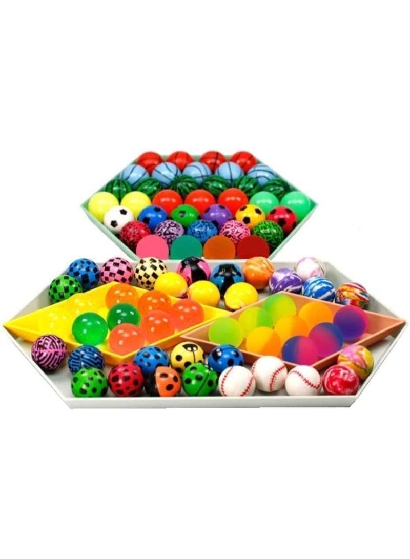 50 Pcs Bouncy Balls, Bowling Bounce Balls, Assorted Colorful Bouncy Balls Mixed Pattern, 28mm High Bouncing Balls, Lightweight, Easy To Carry, for Kids Party Favors, Prizes, Birthdays Gift - Image 4