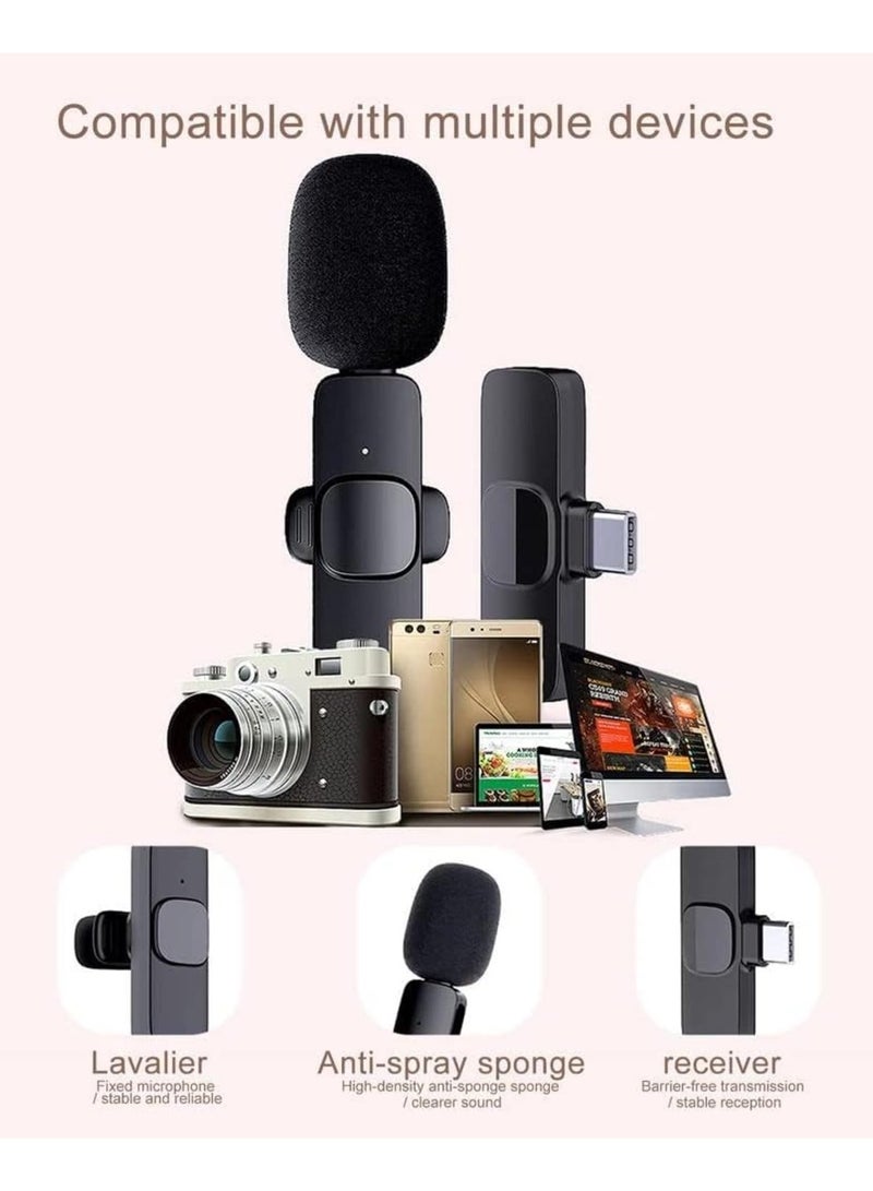 فلوشرينيك ميكروفون لاسلكي k9 Lavalier (2 قطعة) | مثالي لأجهزة USB و I/Phone و Smart/phones و IPads و Macs المزودة بمنفذ، وأجهزة Android، وأجهزة الكمبيوتر المحمولة المزودة بمنفذ USBC | تقليل الضوضاء تلقائيًا - Image 3