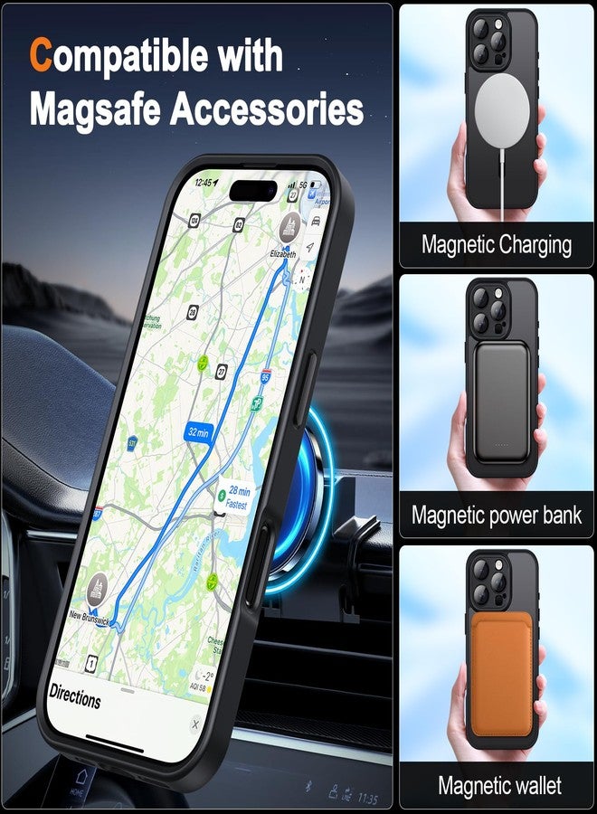 Hython for iPhone 16 Pro Max Case Magnetic Translucent Matte Phone Cases with Camera Cover Lens Protector [Compatible with MagSafe] Slim Shockproof Bumper Protective Cover for Women Men, Frosted Black - Image 5