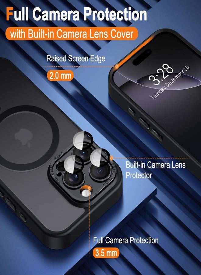 Hython for iPhone 16 Pro Max Case Magnetic Translucent Matte Phone Cases with Camera Cover Lens Protector [Compatible with MagSafe] Slim Shockproof Bumper Protective Cover for Women Men, Frosted Black - Image 3