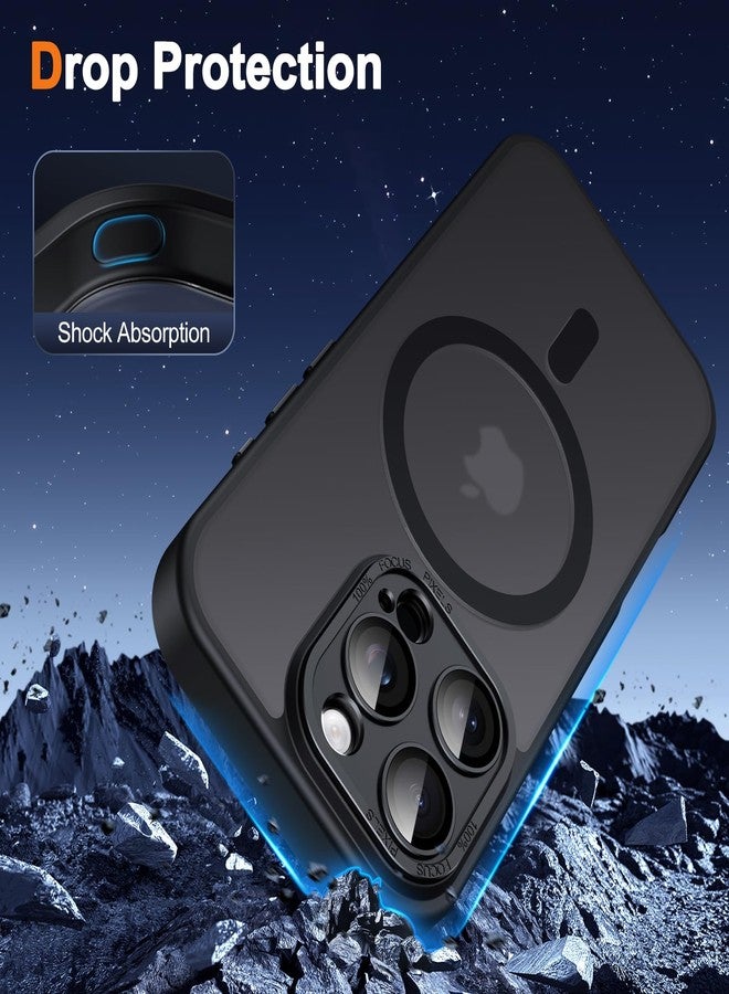 Hython for iPhone 16 Pro Max Case Magnetic Translucent Matte Phone Cases with Camera Cover Lens Protector [Compatible with MagSafe] Slim Shockproof Bumper Protective Cover for Women Men, Frosted Black - Image 4