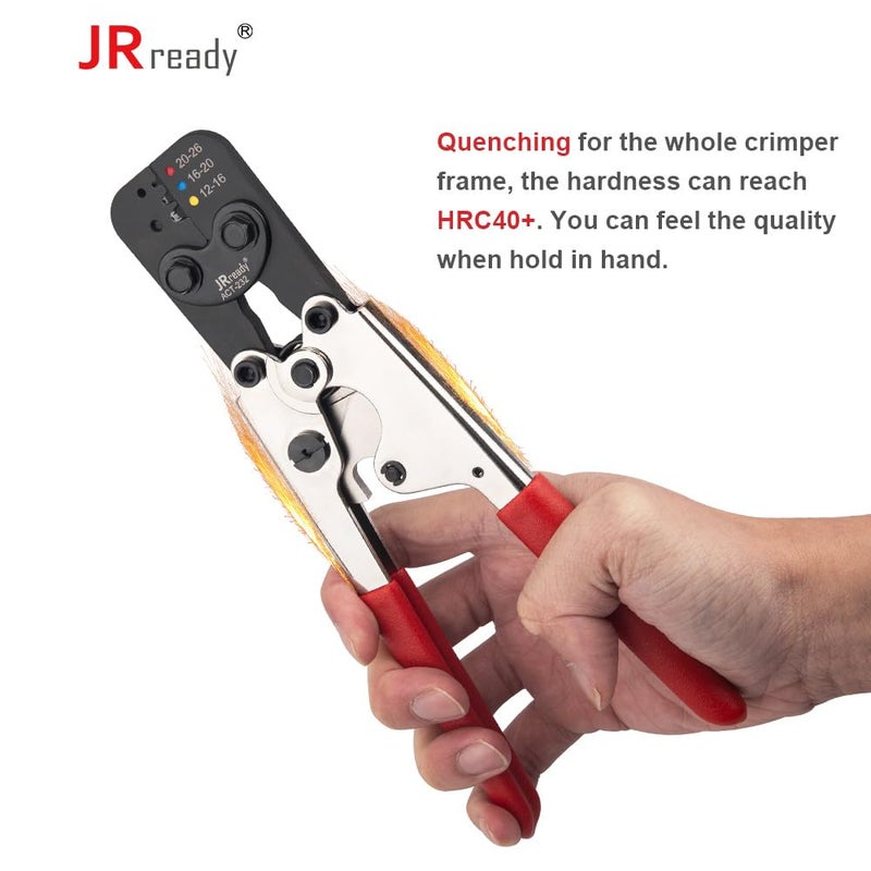 JRready ACT-232 Hand Tool(M22520/37-1 Equivalent) for Crimping M81824/1,6,7,8,9,10,11,13,14 Heat Shrink Butt Splices & Stamping-out Tool for Size 12# 16# 20# Environmental Splice+G411 Go-No Go - Image 4