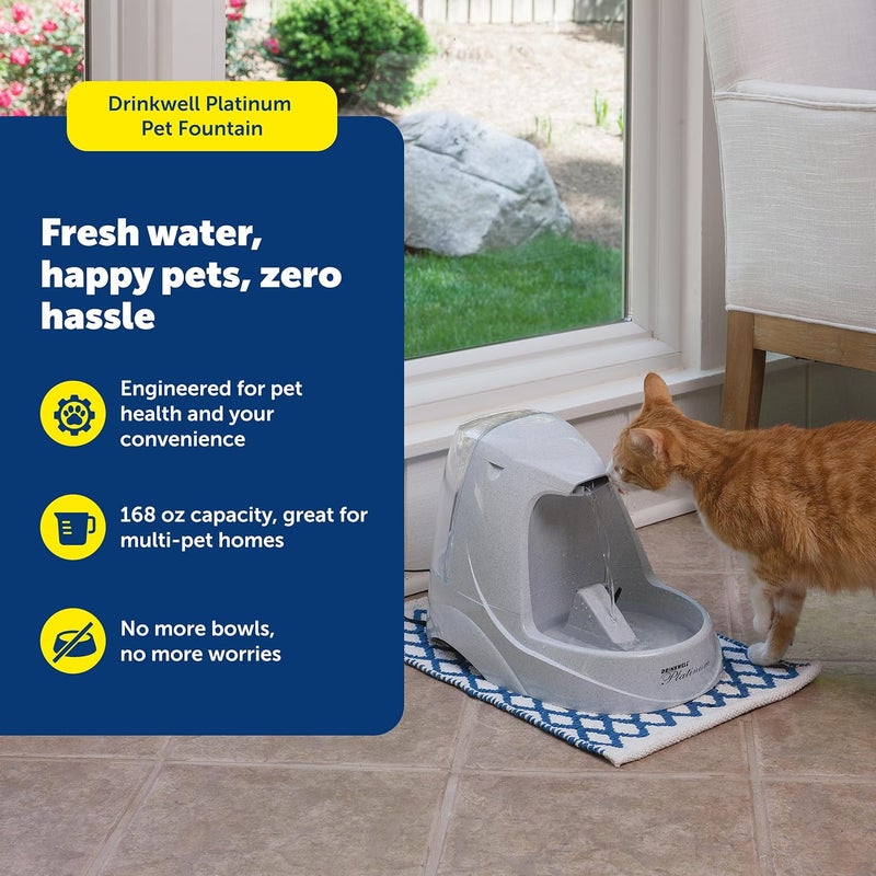 PetSafe 3 Liters Drinkwell Platinum Pet Fountain for Cats and Dogs - Image 2