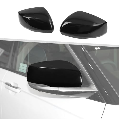 Jimen Fit for Jeep Grand Cherokee 2021-2024, 2PCS Side Door Mirror Caps Mirror Cover Trim (Black) - Image 1