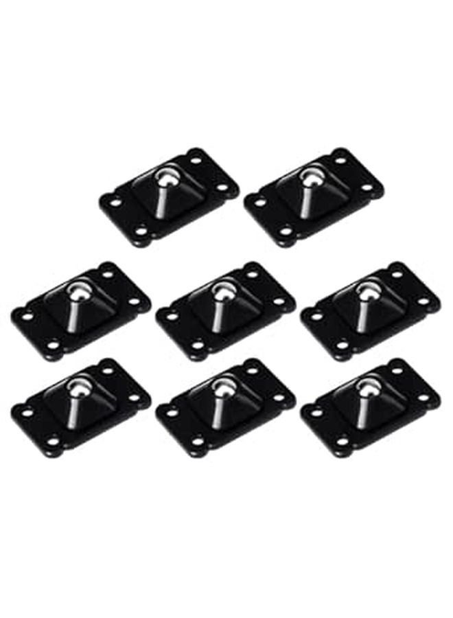 8 Pcs Black Steel Ball Casters Self Adhesive Storage Box Wheels For Furniture Trash Bins - Image 1