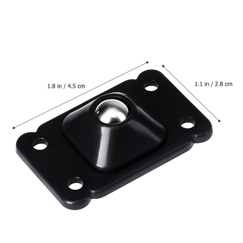 8 Pcs Black Steel Ball Casters Self Adhesive Storage Box Wheels For Furniture Trash Bins - Image 3