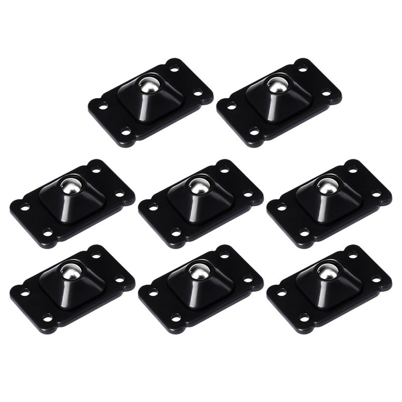 8 Pcs Black Steel Ball Casters Self Adhesive Storage Box Wheels For Furniture Trash Bins - Image 2