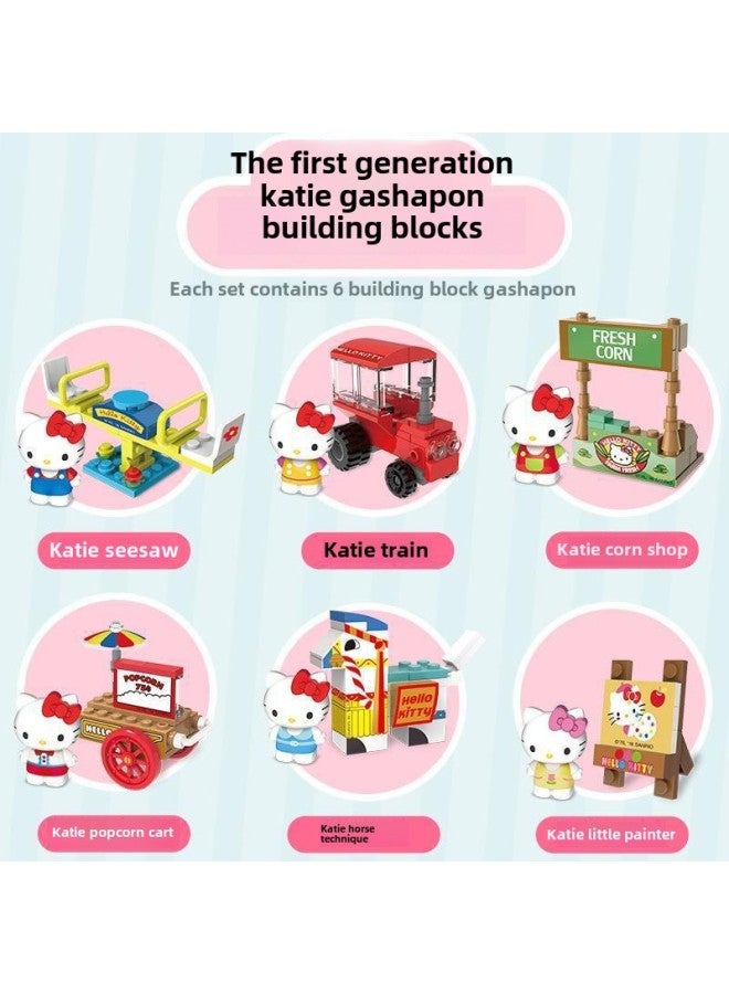 Genuine Licensed Hello Kitty Blind Box Gashapon Toys Children's Educational Assembled Building Blocks For Girls-Color:Hello Kitty II (single)  - Image 4