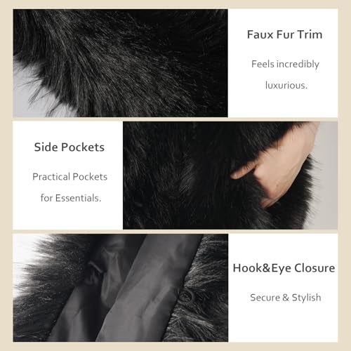 ELFJOY Luxury Faux Fur Shawl for Women Winter Fur Coat Wedding Party Fur Stole Wraps for Evening Dresses - Image 3