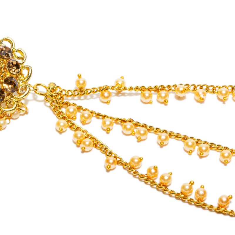 Bindhani Indian Bahubali Style Long Tassel With Multiple Small Jhumki Earring & Back Hair Chain For Women - Image 4