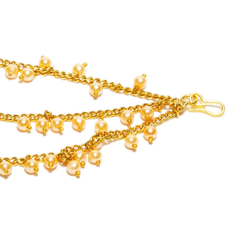 Bindhani Indian Bahubali Style Long Tassel With Multiple Small Jhumki Earring & Back Hair Chain For Women - Image 5