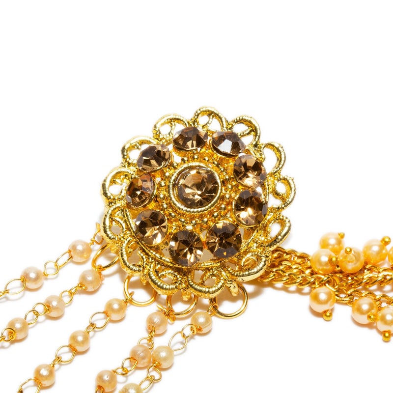 Bindhani Indian Bahubali Style Long Tassel With Multiple Small Jhumki Earring & Back Hair Chain For Women - Image 2