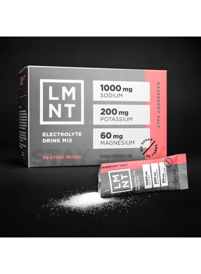 Lmnt Zero Sugar Electrolyte Drink - Raspberry Salt - 30 Count