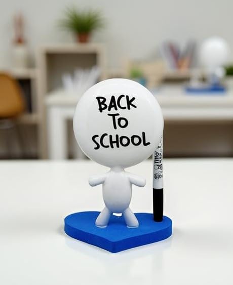 Estudio MW Desk Gifts - TITTO in Love, Draw Your Ideas - Home Gift - Deco Your Desk - Ceramic Doll - The Dry Erase Message & Memo Doll Whiteboard - Blue Office (Blue) - Image 2