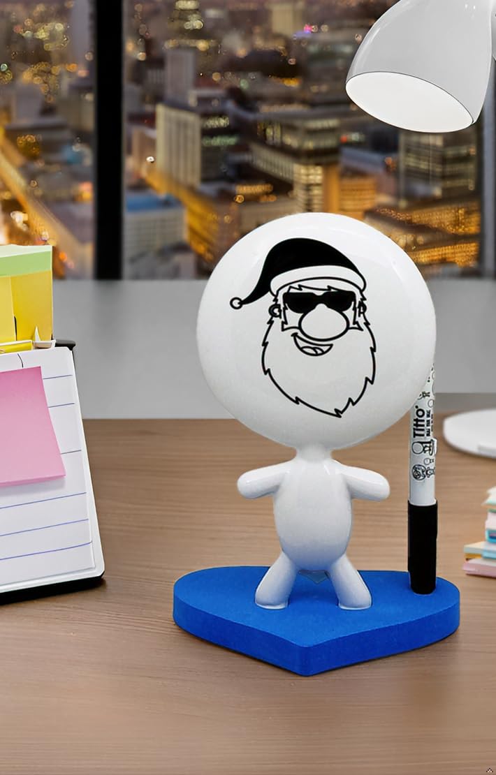 Estudio MW Desk Gifts - TITTO in Love, Draw Your Ideas - Home Gift - Deco Your Desk - Ceramic Doll - The Dry Erase Message & Memo Doll Whiteboard - Blue Office (Blue) - Image 4
