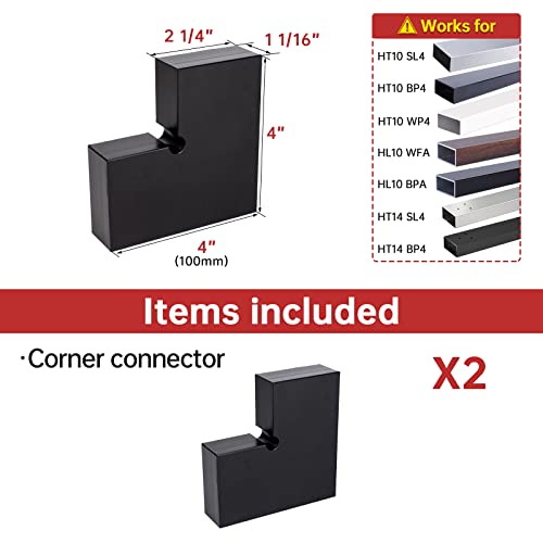 Muzata HT10 HL10 HT14 Flat Handrail Accessories - 2pack Corner Connector High Strength POM Handrail Fitting, HA02 BNP - Image 3