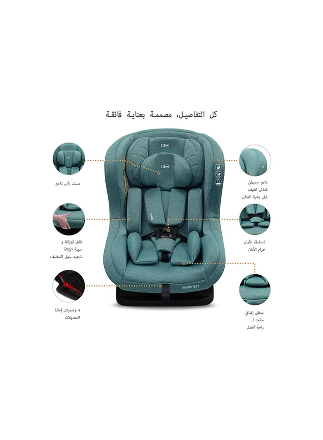neobreez NESTII Infant/Baby/Kids/Toddler Travel 2 In 1 Convertible Car Seat, ECER44, Reducer & Wedge, Forward Facing&Rear Facing,  Slip Stopper, Injection Mold, 4 Level Recline, 0-4Yrs, 18Kg, Group 0+/1, 5 Point Harness