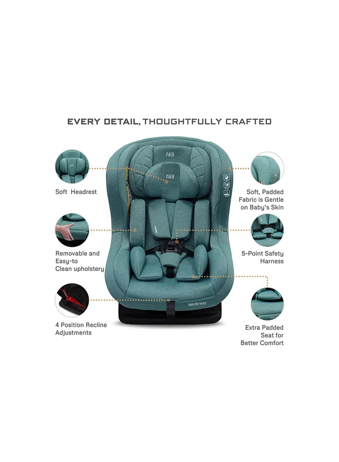 neobreez NESTII Infant/Baby/Kids/Toddler Travel 2 In 1 Convertible Car Seat, ECER44, Reducer & Wedge, Forward Facing&Rear Facing,  Slip Stopper, Injection Mold, 4 Level Recline, 0-4Yrs, 18Kg, Group 0+/1, 5 Point Harness