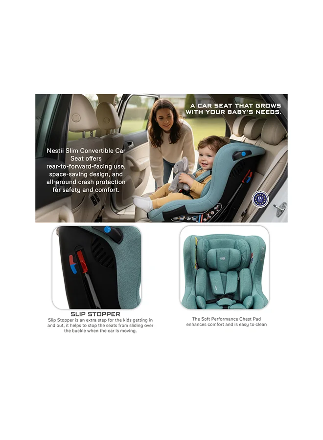 neobreez NESTII Infant/Baby/Kids/Toddler Travel 2 In 1 Convertible Car Seat, ECER44, Reducer & Wedge, Forward Facing&Rear Facing,  Slip Stopper, Injection Mold, 4 Level Recline, 0-4Yrs, 18Kg, Group 0+/1, 5 Point Harness
