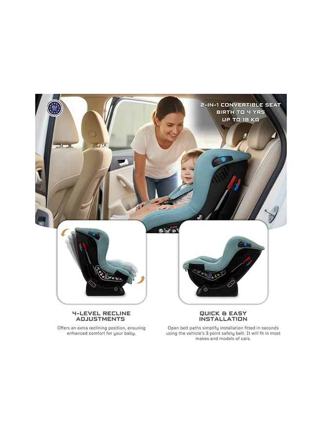 neobreez NESTII Infant/Baby/Kids/Toddler Travel 2 In 1 Convertible Car Seat, ECER44, Reducer & Wedge, Forward Facing&Rear Facing,  Slip Stopper, Injection Mold, 4 Level Recline, 0-4Yrs, 18Kg, Group 0+/1, 5 Point Harness