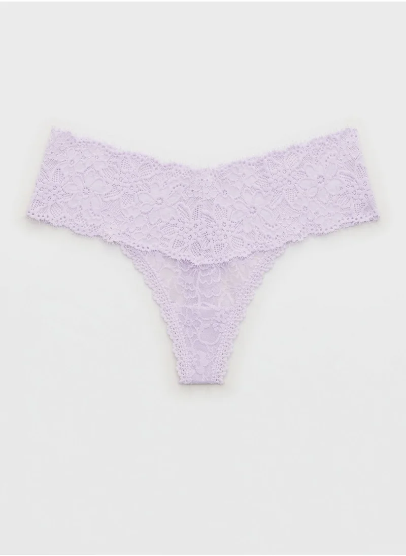 Aerie Lace High Leg Thong